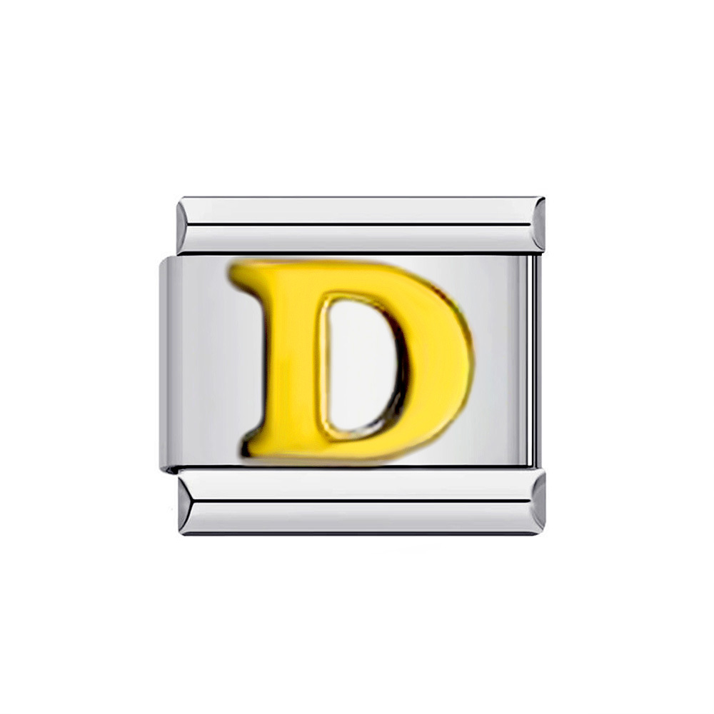 New titanium steel gold-plated English letter DIY Italian modular bracelet