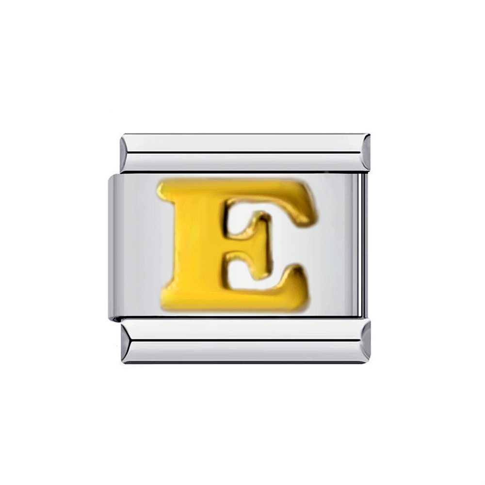 New titanium steel gold-plated English letter DIY Italian modular bracelet