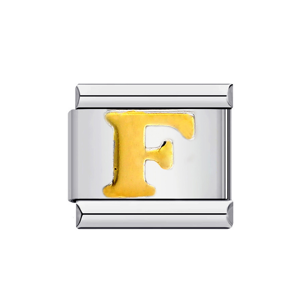New titanium steel gold-plated English letter DIY Italian modular bracelet