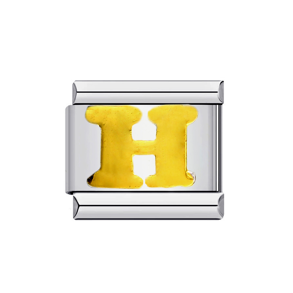 New titanium steel gold-plated English letter DIY Italian modular bracelet