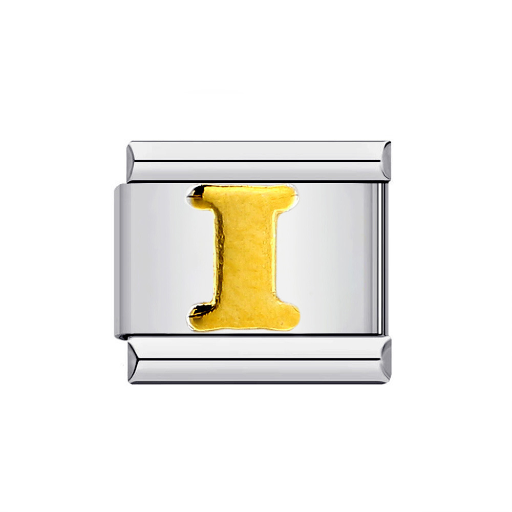 New titanium steel gold-plated English letter DIY Italian modular bracelet