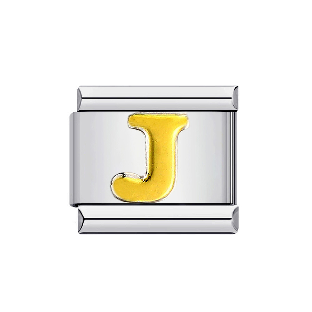 New titanium steel gold-plated English letter DIY Italian modular bracelet