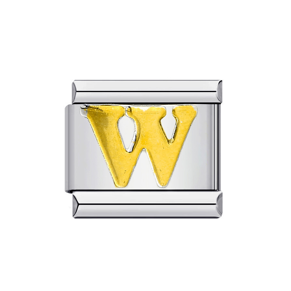 New titanium steel gold-plated English letter DIY Italian modular bracelet