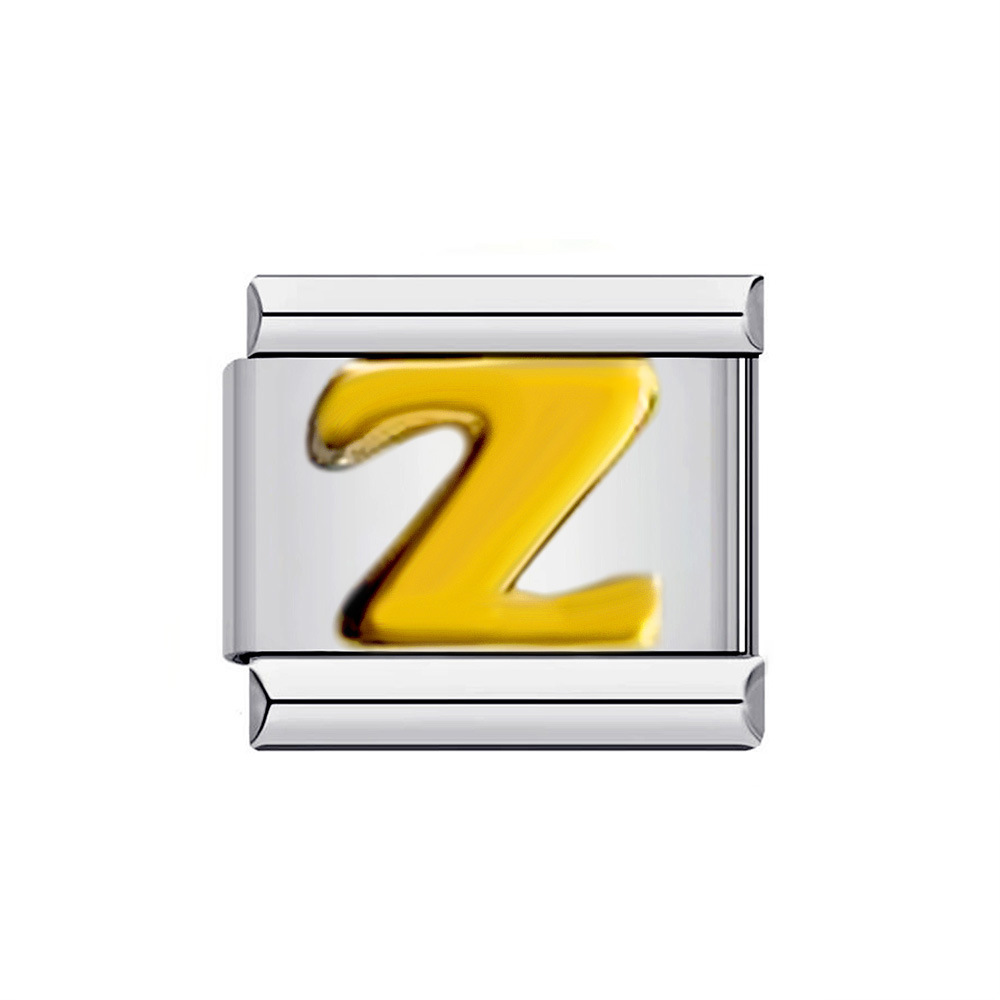 New titanium steel gold-plated English letter DIY Italian modular bracelet