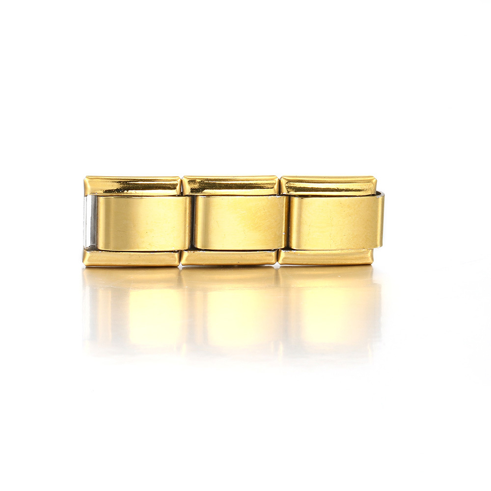 Photo multifunctional Italian modular bracelet with elastic block splicing titanium steel strap.