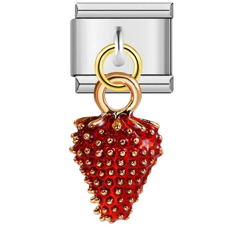 Single hook Italian modular bracelet with square elastic splicing titanium steel watch strap chain.