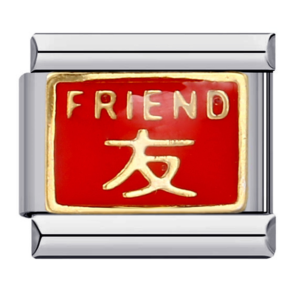 Chinese cultural elements, Italian modular bracelet, titanium steel gold-plated, DIY detachable watch strap chain.