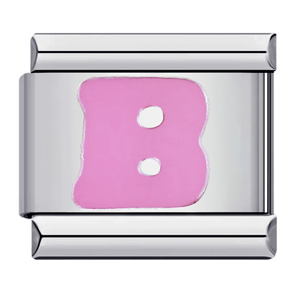 New titanium steel pink English letter DIY Italian modular bracelet
