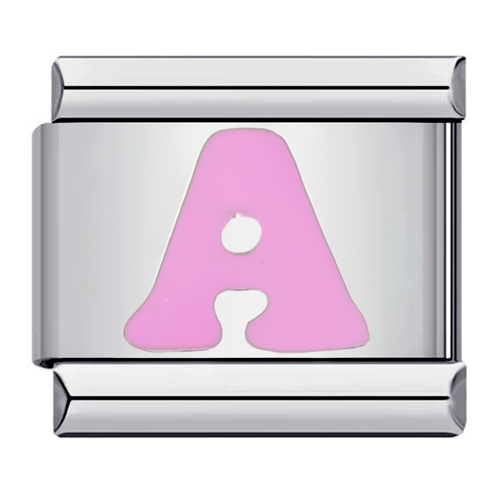 New titanium steel pink English letter DIY Italian modular bracelet