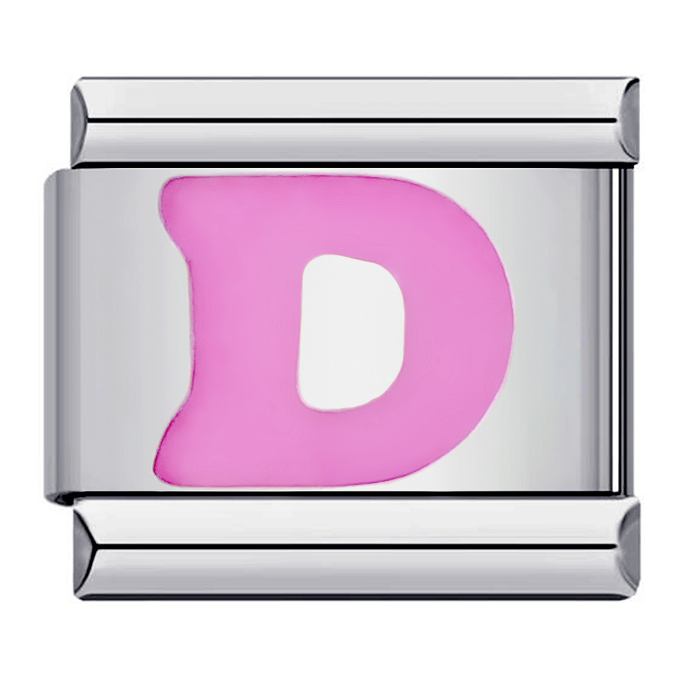 New titanium steel pink English letter DIY Italian modular bracelet