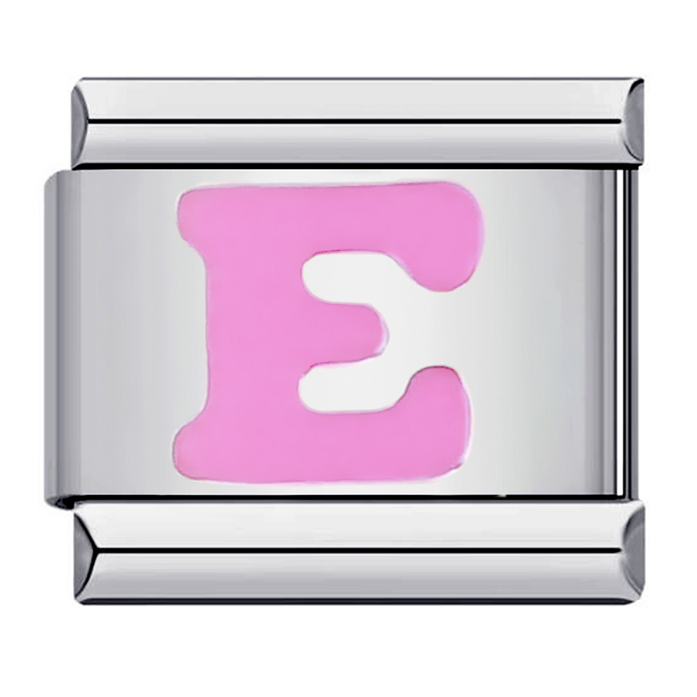 New titanium steel pink English letter DIY Italian modular bracelet