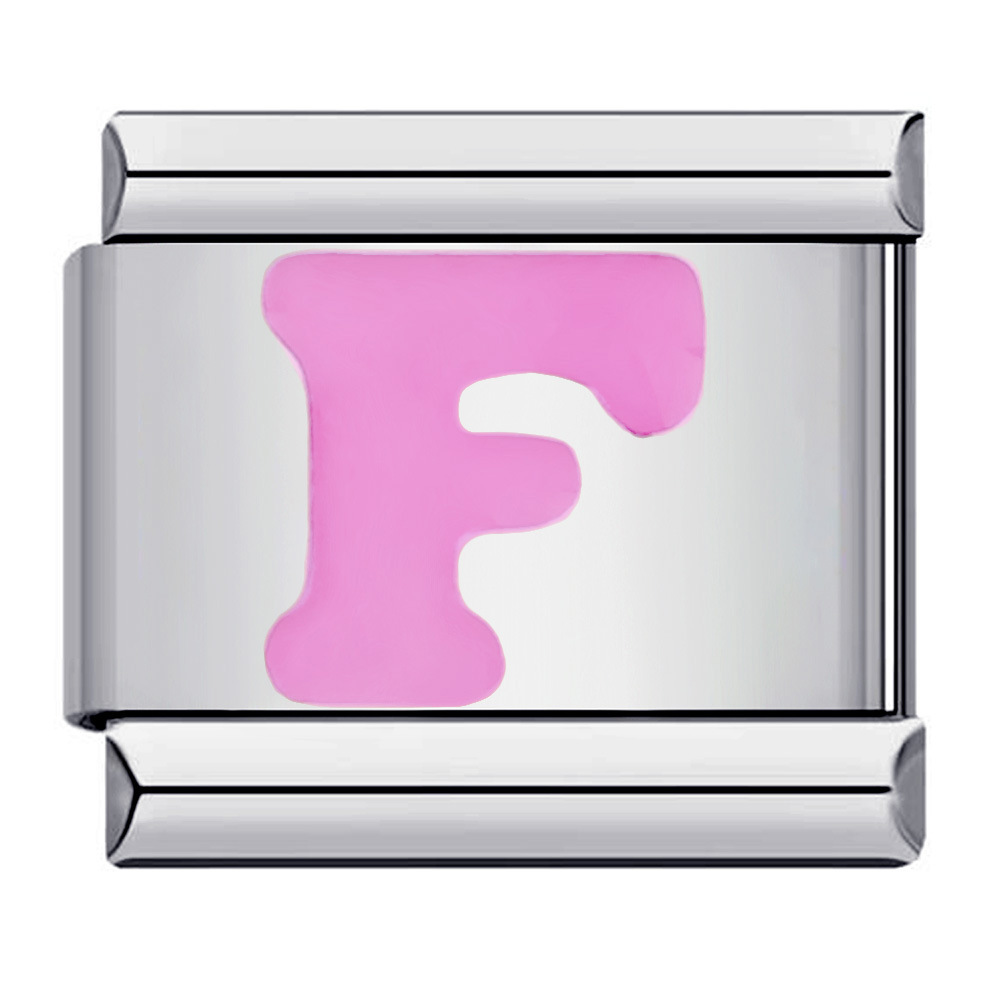 New titanium steel pink English letter DIY Italian modular bracelet