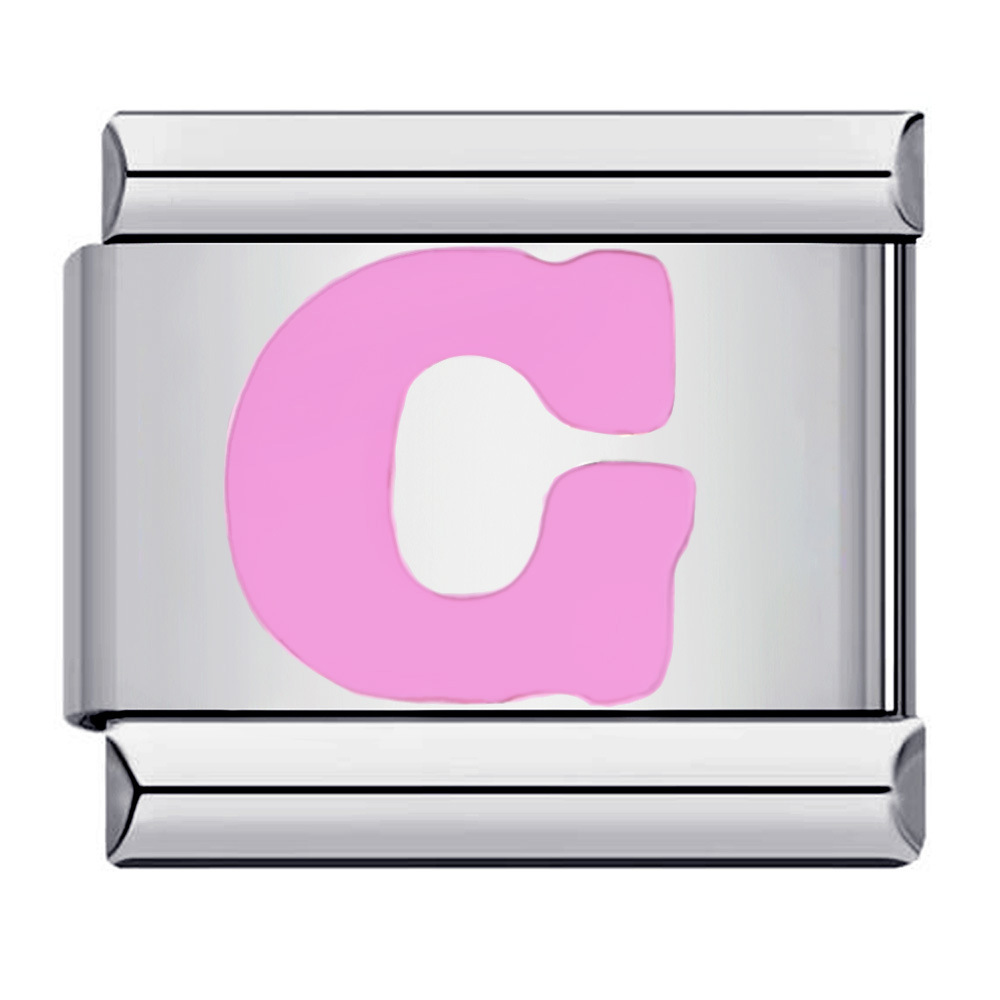 New titanium steel pink English letter DIY Italian modular bracelet