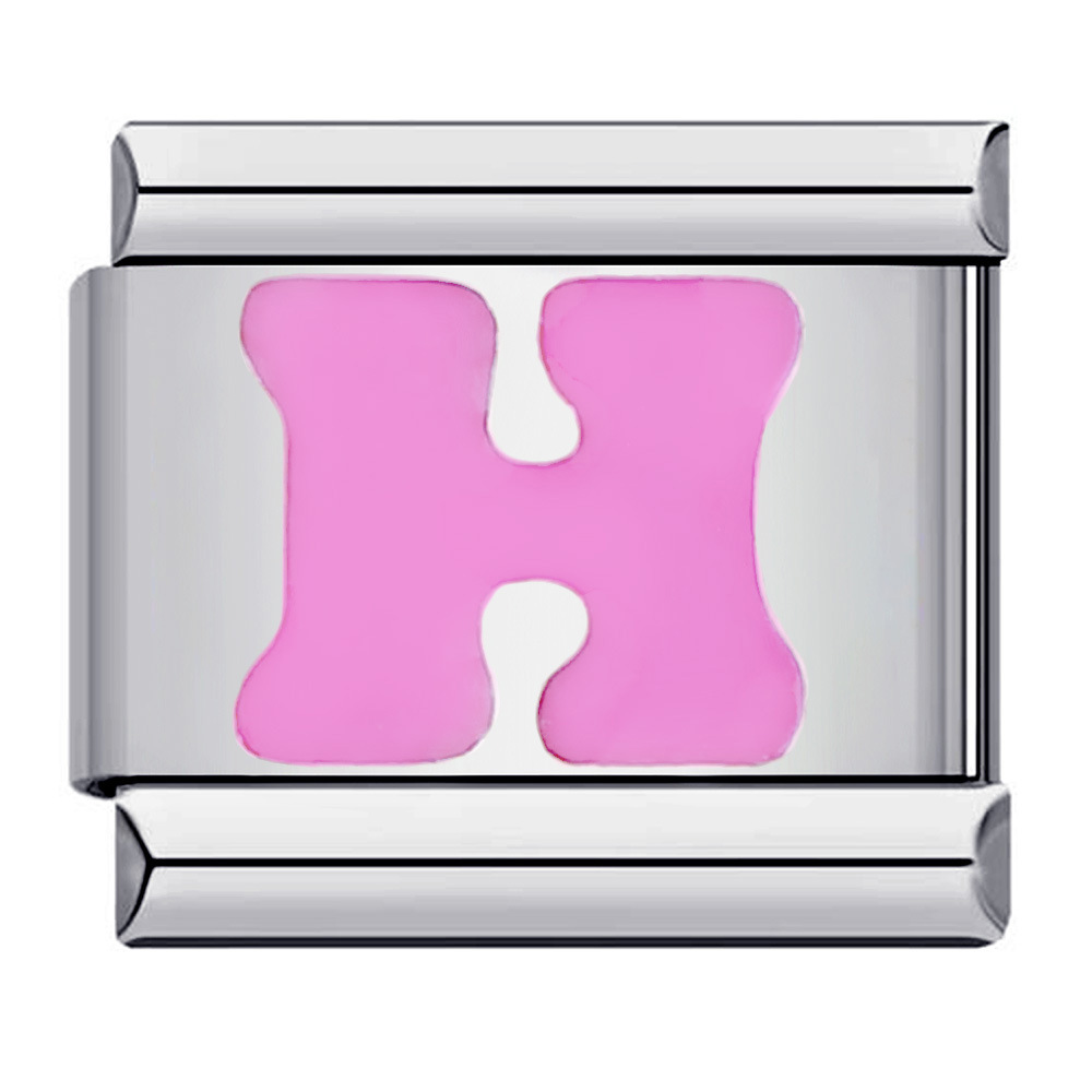 New titanium steel pink English letter DIY Italian modular bracelet