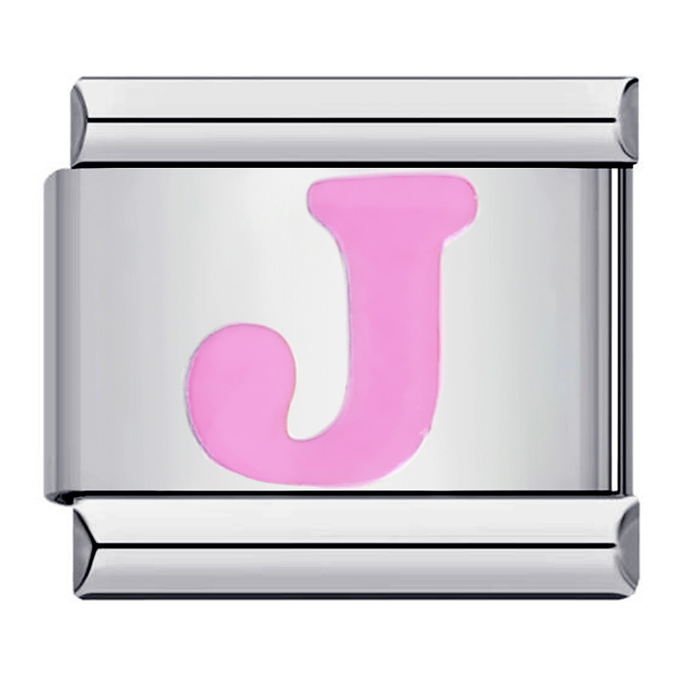 New titanium steel pink English letter DIY Italian modular bracelet
