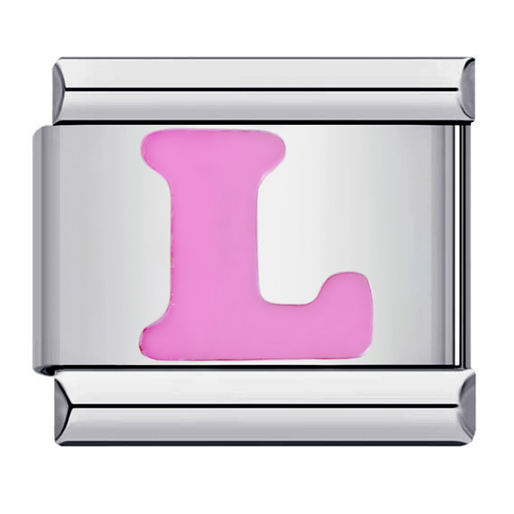 New titanium steel pink English letter DIY Italian modular bracelet
