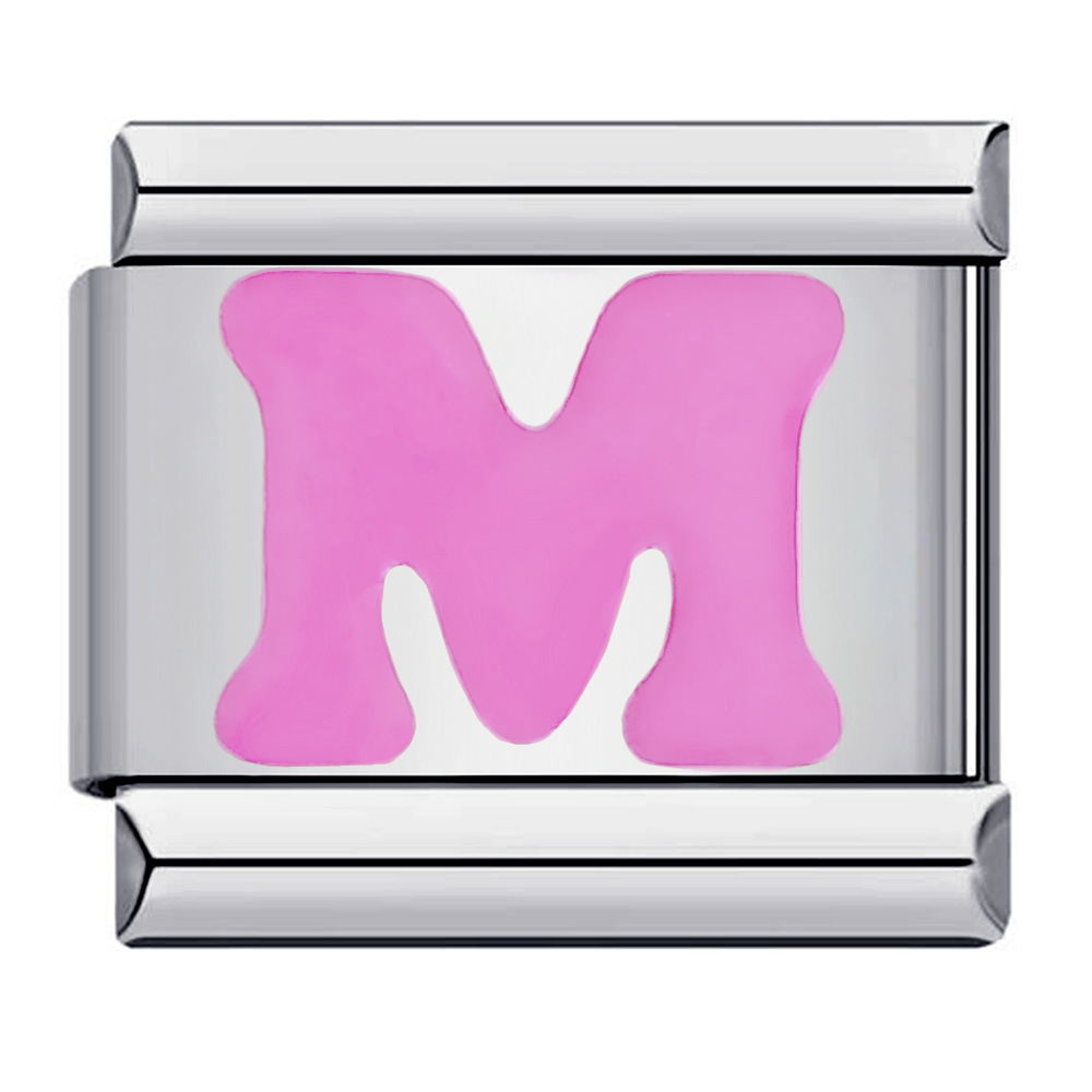 New titanium steel pink English letter DIY Italian modular bracelet