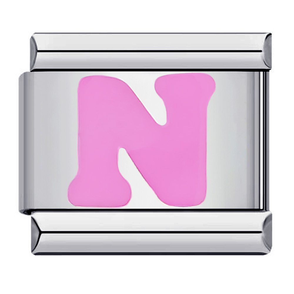 New titanium steel pink English letter DIY Italian modular bracelet