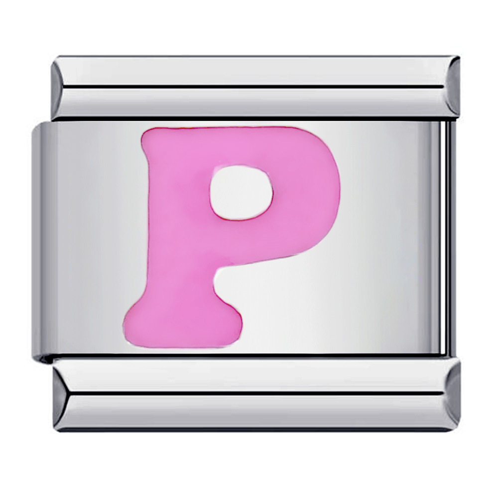 New titanium steel pink English letter DIY Italian modular bracelet