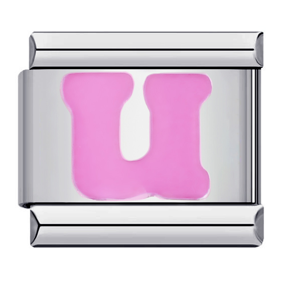 New titanium steel pink English letter DIY Italian modular bracelet