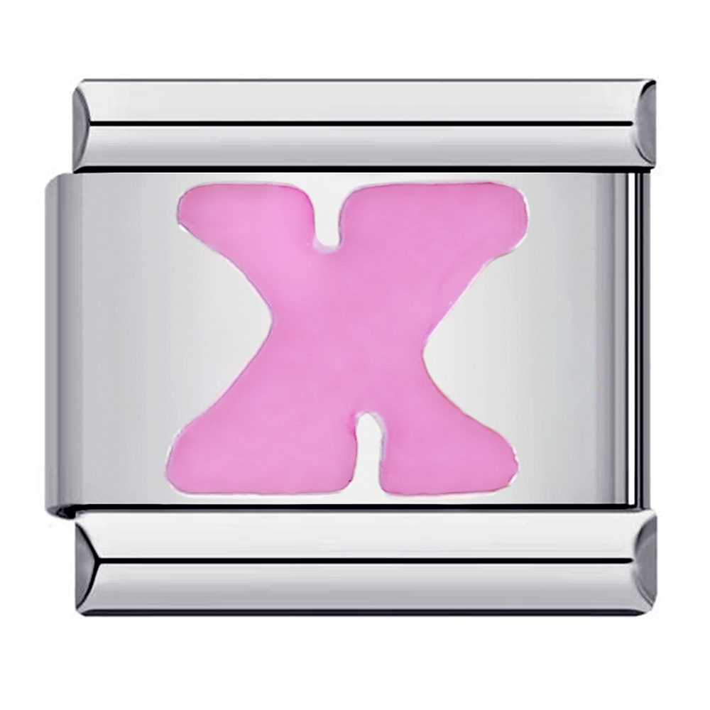 New titanium steel pink English letter DIY Italian modular bracelet