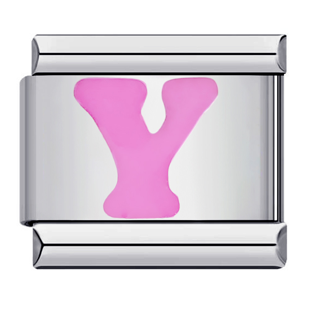 New titanium steel pink English letter DIY Italian modular bracelet
