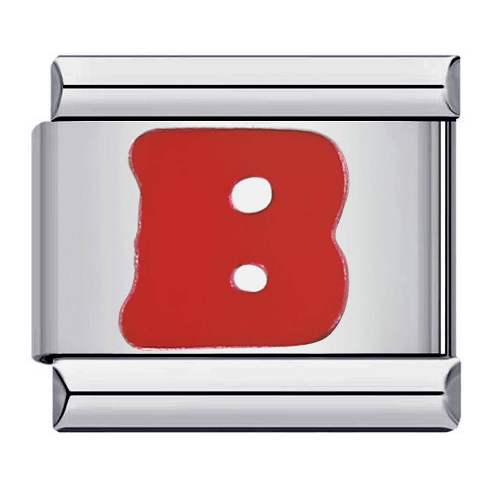 New titanium steel red English letter DIY Italian modular bracelet