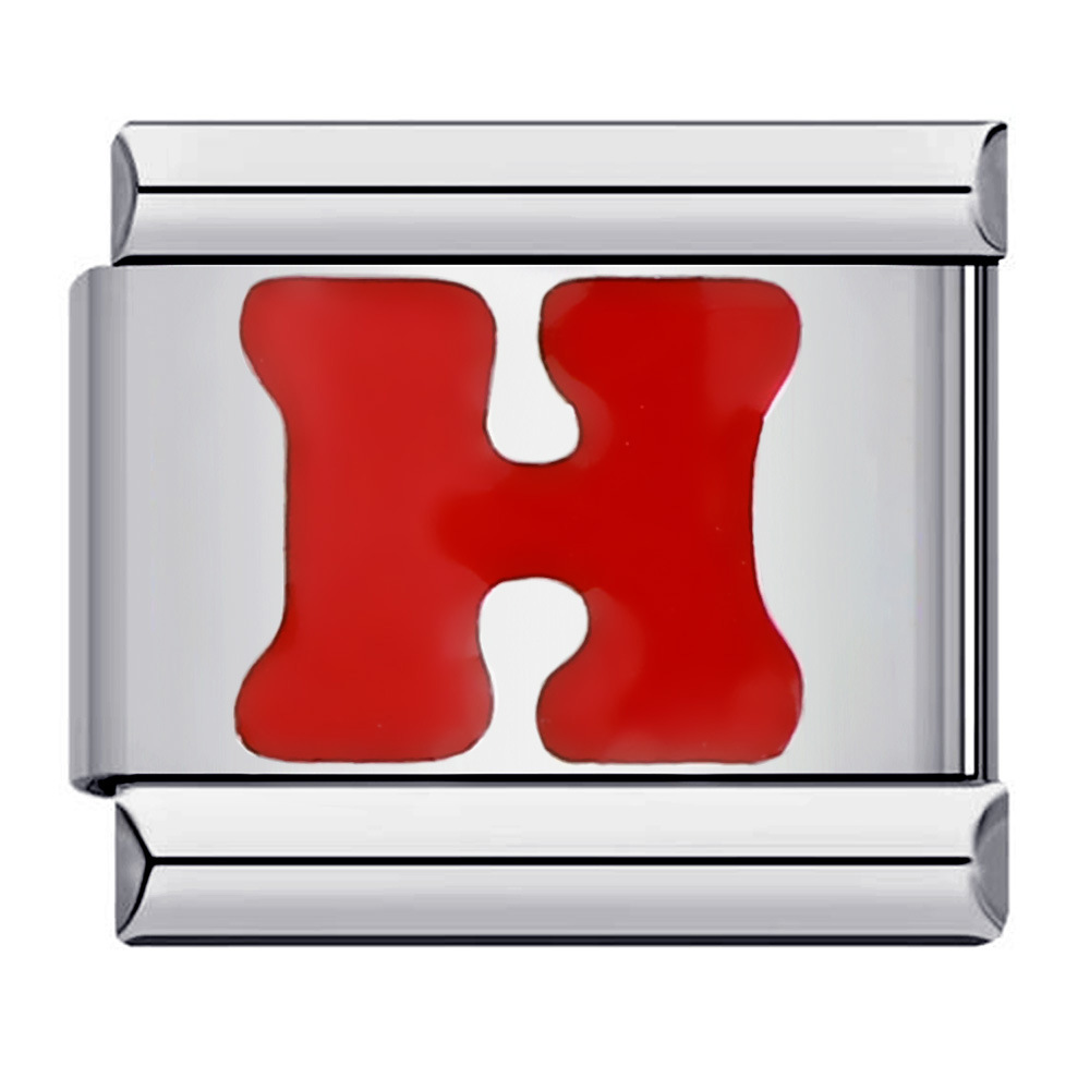 New titanium steel red English letter DIY Italian modular bracelet