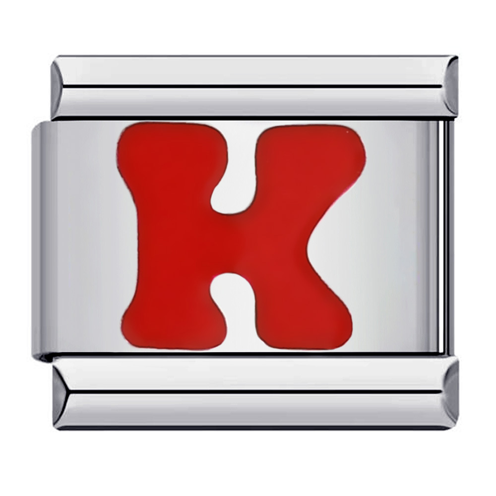 New titanium steel red English letter DIY Italian modular bracelet