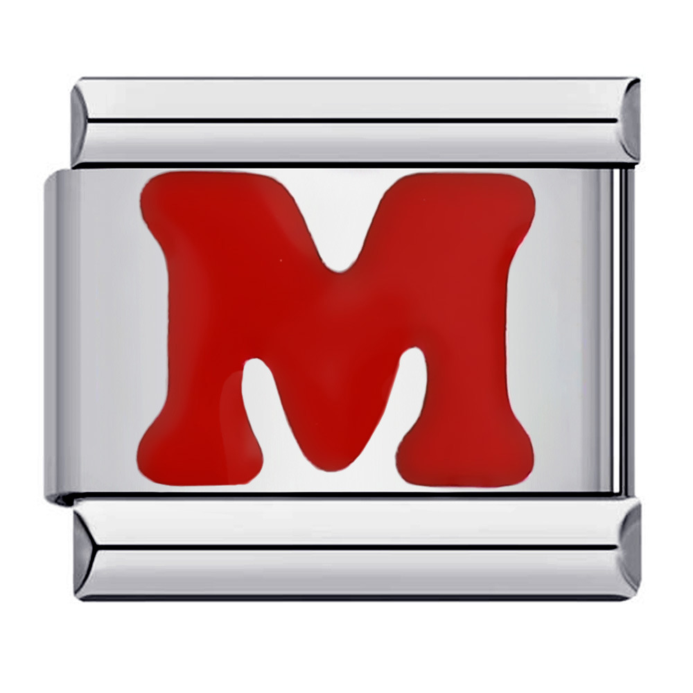New titanium steel red English letter DIY Italian modular bracelet