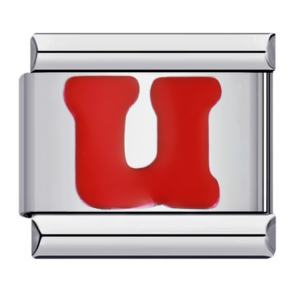 New titanium steel red English letter DIY Italian modular bracelet