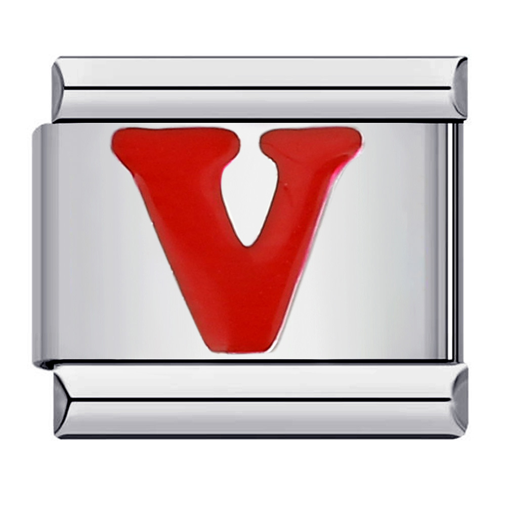 New titanium steel red English letter DIY Italian modular bracelet