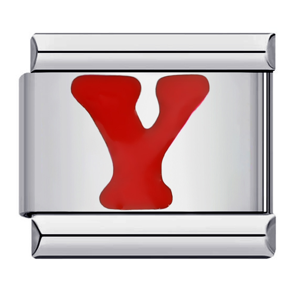 New titanium steel red English letter DIY Italian modular bracelet