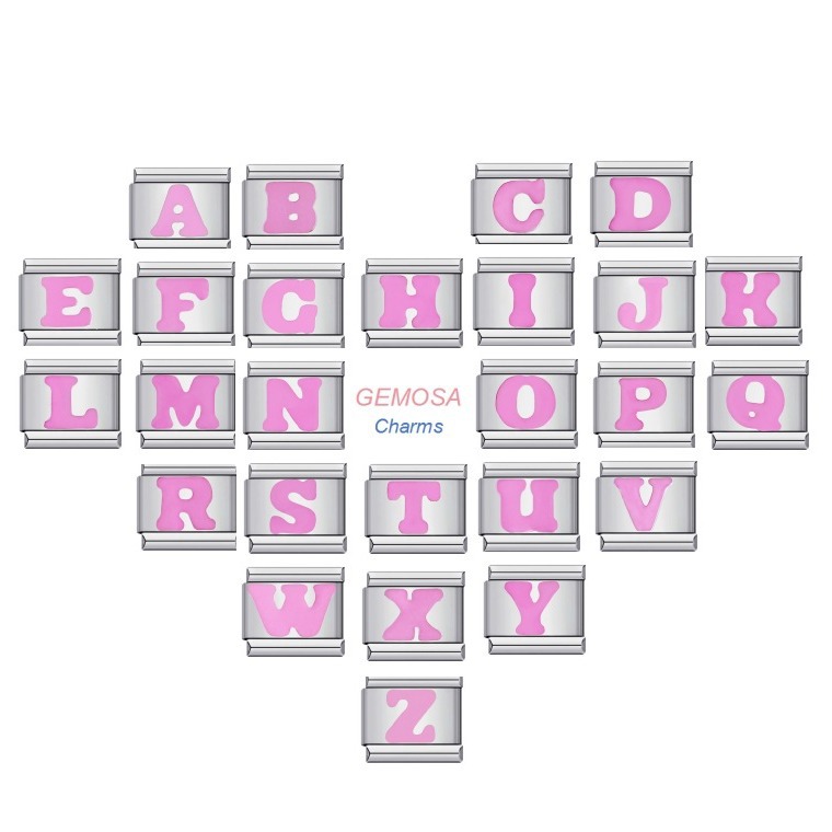 European and American style titanium steel colored drip paint 26 English letter DIY Italian modular bracelet