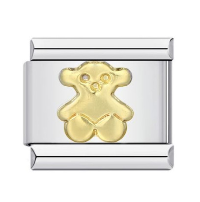 DIY Italian Modular Charm Bracelet: Gold-plated Titanium Steel Stamped Pattern with Oil Drips