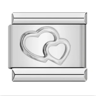 New Stamped Heart Pattern DIY Bracelet Titanium Steel Colored Oil Drip Italian Modular Bracelet Accessories Wholesale