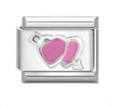 New Stamped Heart Pattern DIY Bracelet Titanium Steel Colored Oil Drip Italian Modular Bracelet Accessories Wholesale