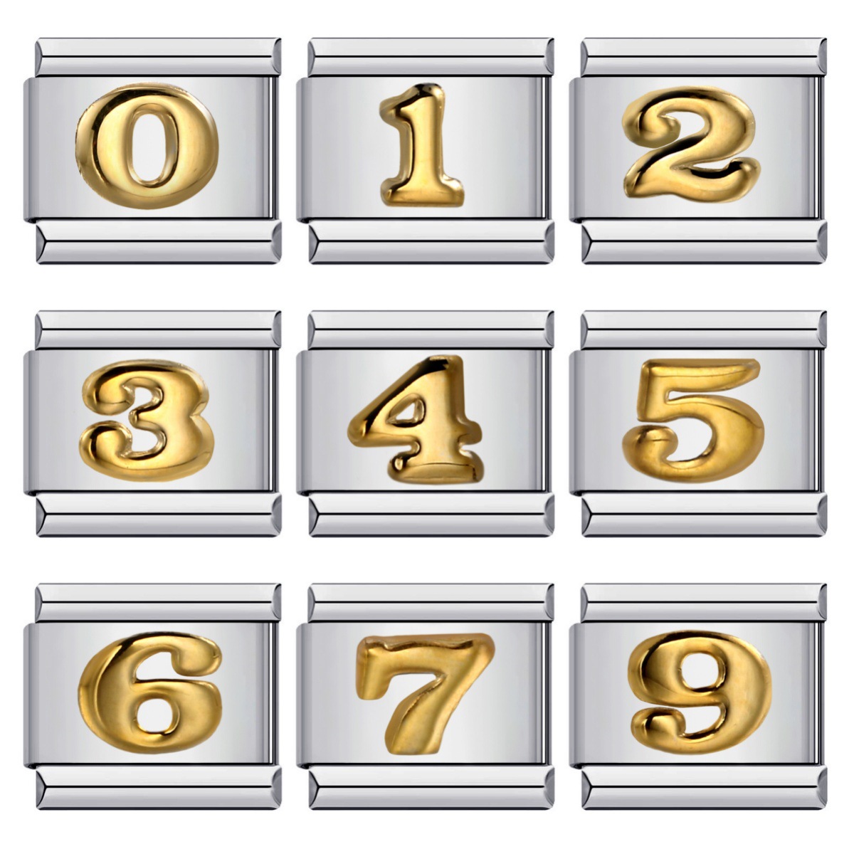 New titanium steel embossed Arabic numeral DIY Italian Module Bracelet
