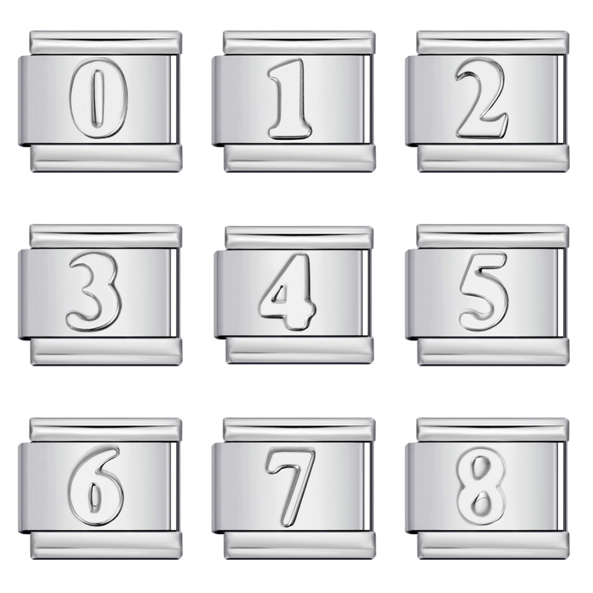 New titanium steel embossed Arabic numeral DIY Italian Module Bracelet