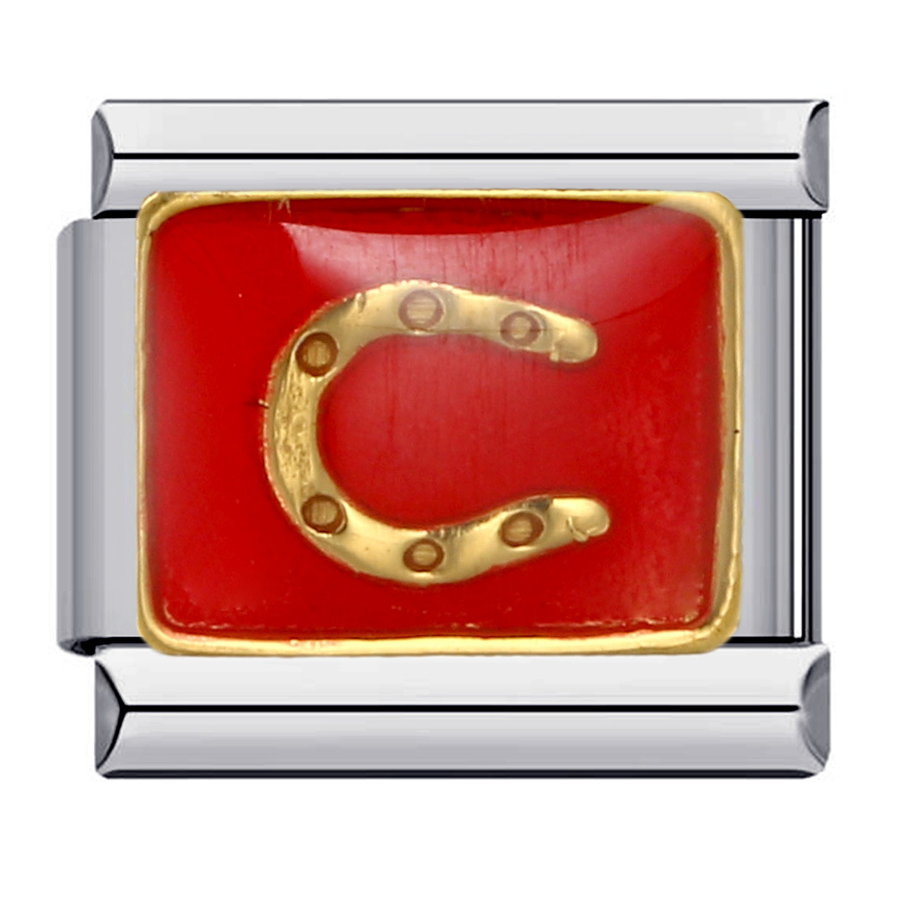 New red stainless steel bracelet with welded, personalized oil-splicing, DIY elastic splicing Italian modular design.
