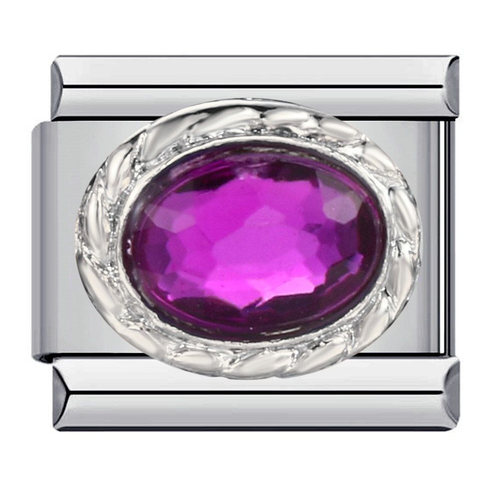 New stainless steel welded oil-drip mysterious purple DIY Italian modular bracelet charm