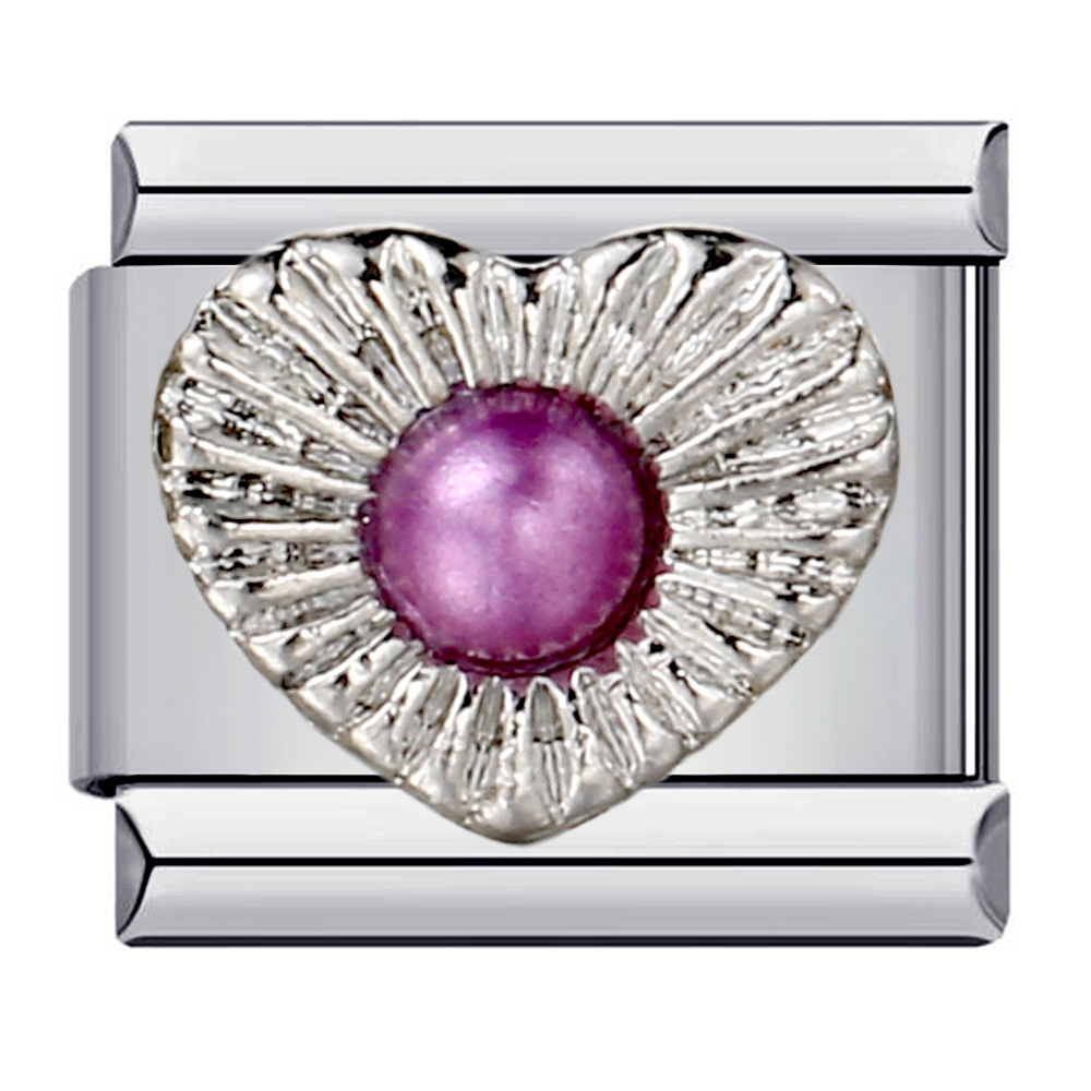 New stainless steel welded oil-drip mysterious purple DIY Italian modular bracelet charm