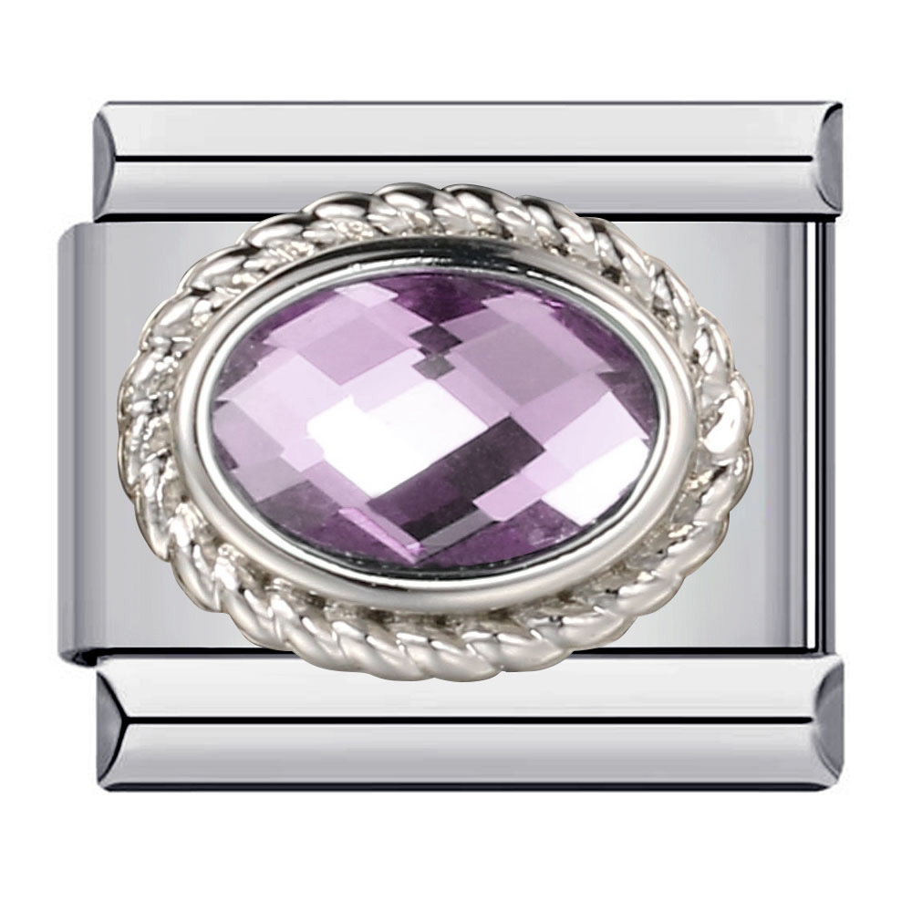 New stainless steel welded oil-drip mysterious purple DIY Italian modular bracelet charm