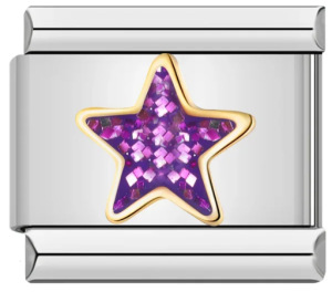 New stainless steel welded oil-drip mysterious purple DIY Italian modular bracelet charm