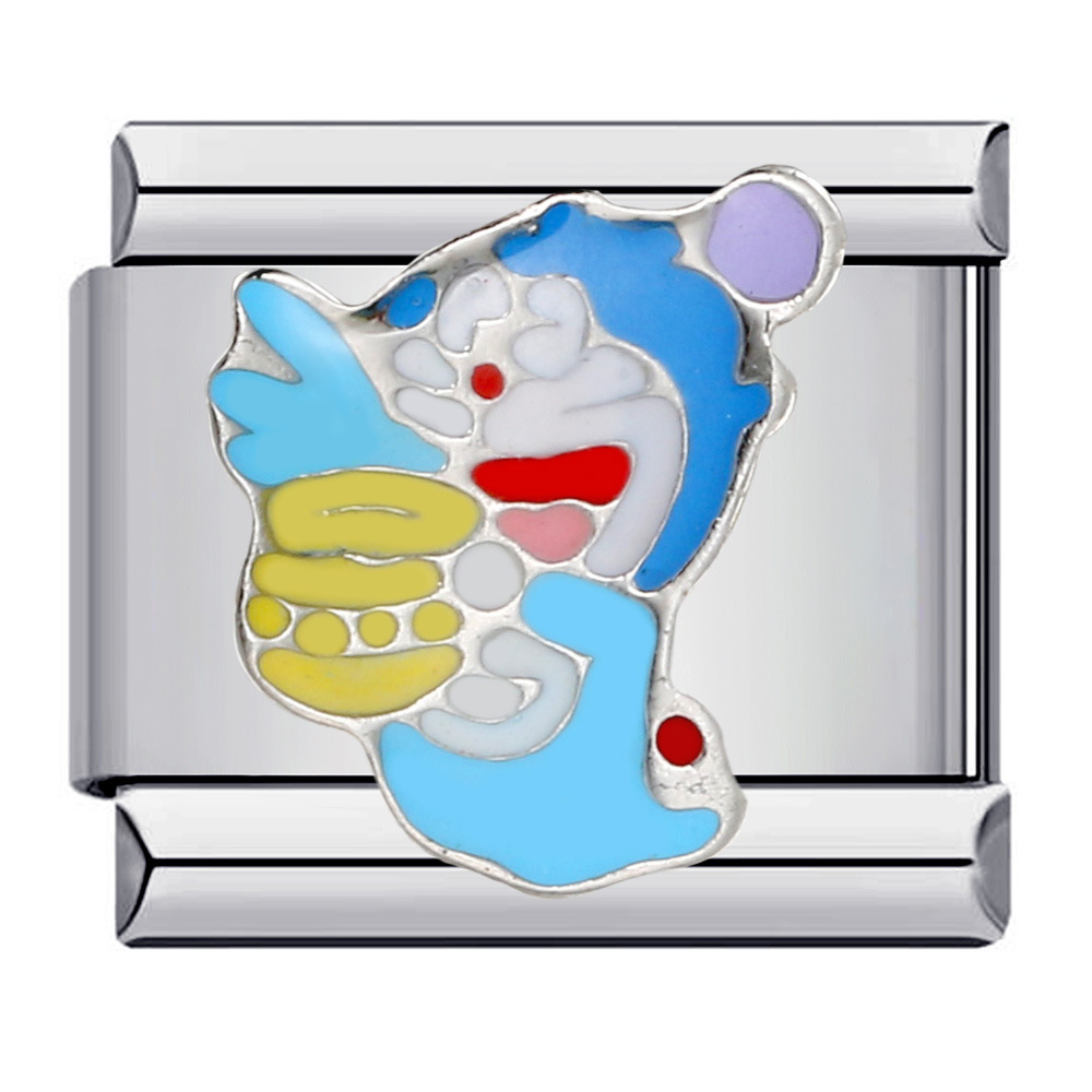 New titanium steel welded dripping cartoon DIY Italian modular bracelet