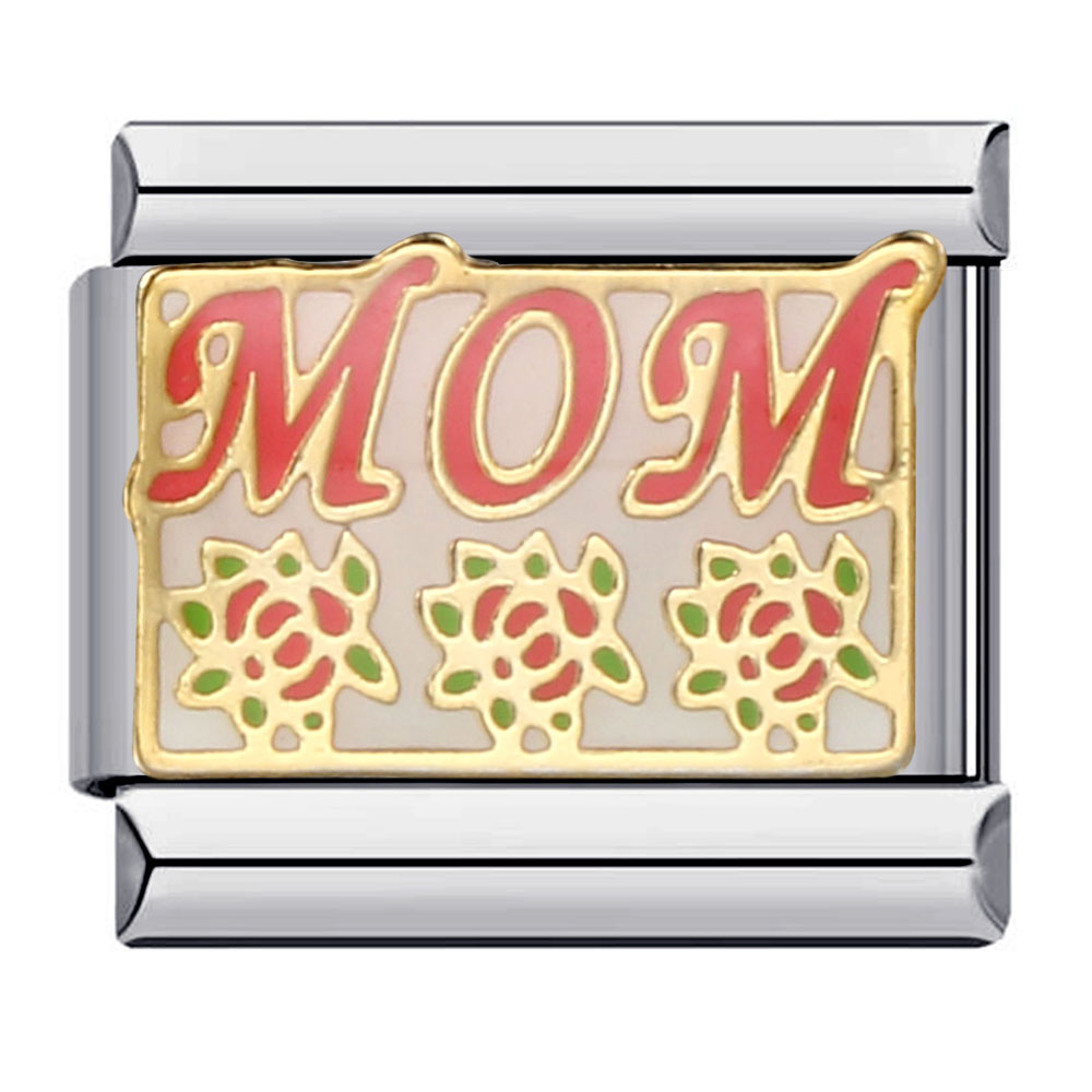 New Mother's Day Series Bracelet, Titanium Steel Gold-Plated Welded Pattern DIY Italian Modular Bracelet