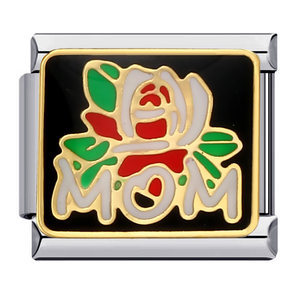New Mother's Day Series Bracelet, Titanium Steel Gold-Plated Welded Pattern DIY Italian Modular Bracelet