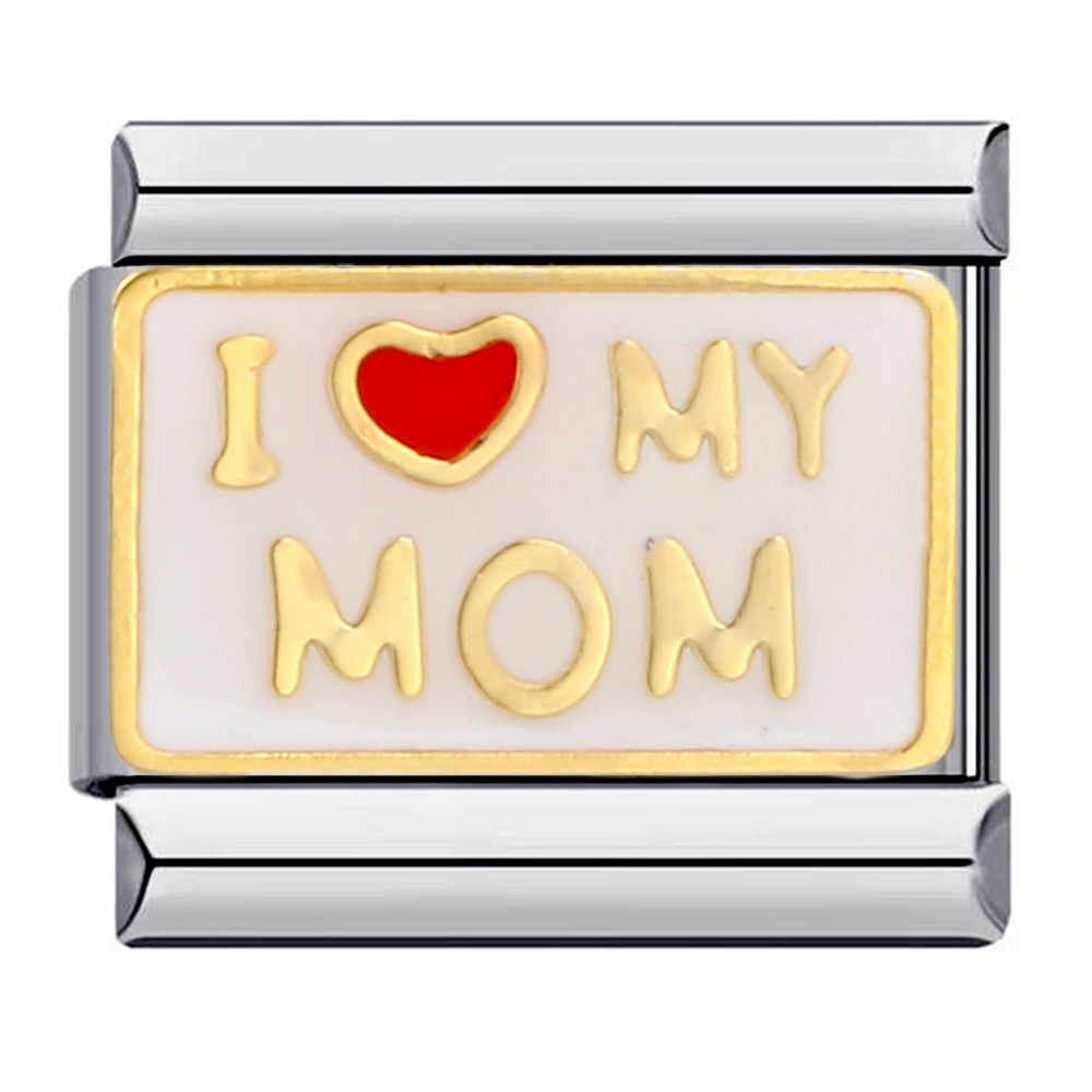 New Mother's Day Series Bracelet, Titanium Steel Gold-Plated Welded Pattern DIY Italian Modular Bracelet