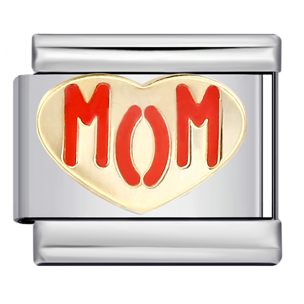 New Mother's Day Series Bracelet, Titanium Steel Gold-Plated Welded Pattern DIY Italian Modular Bracelet