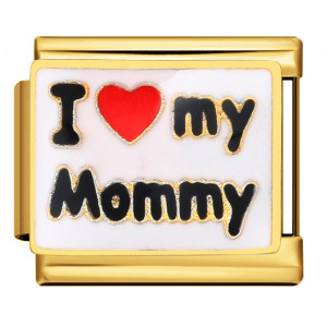 New Mother's Day Series Bracelet, Titanium Steel Gold-Plated Welded Pattern DIY Italian Modular Bracelet